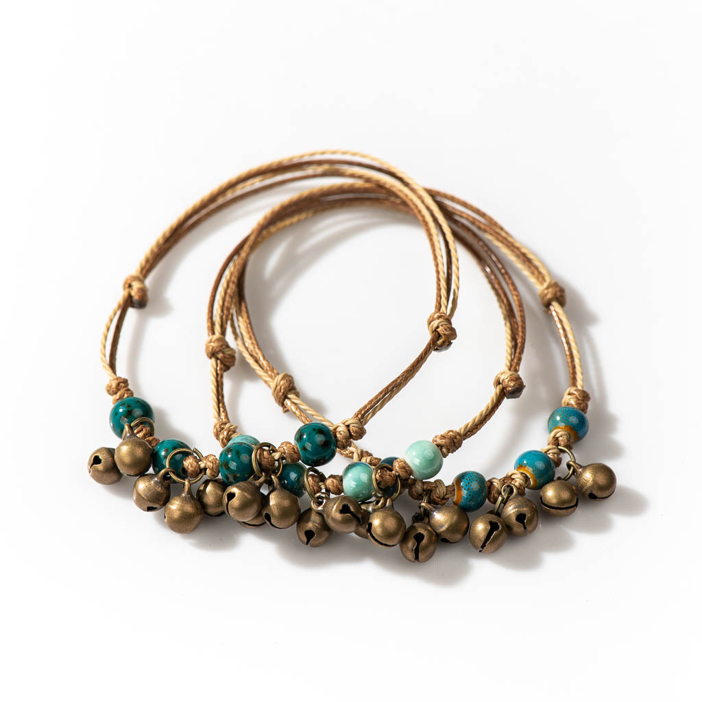 Ceramic Link Bracelet - El yapımı Seramik Retro Tarzı Boncuk
