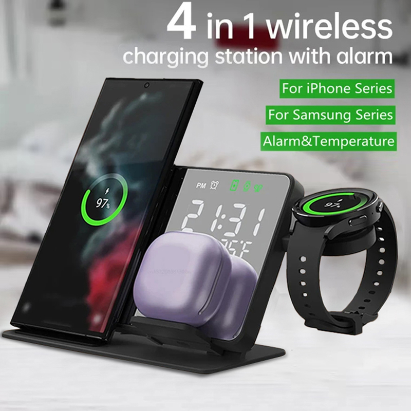 Smartwatch Ac - Kablosuz Şarj Cihazı Alarm Saat Standı
