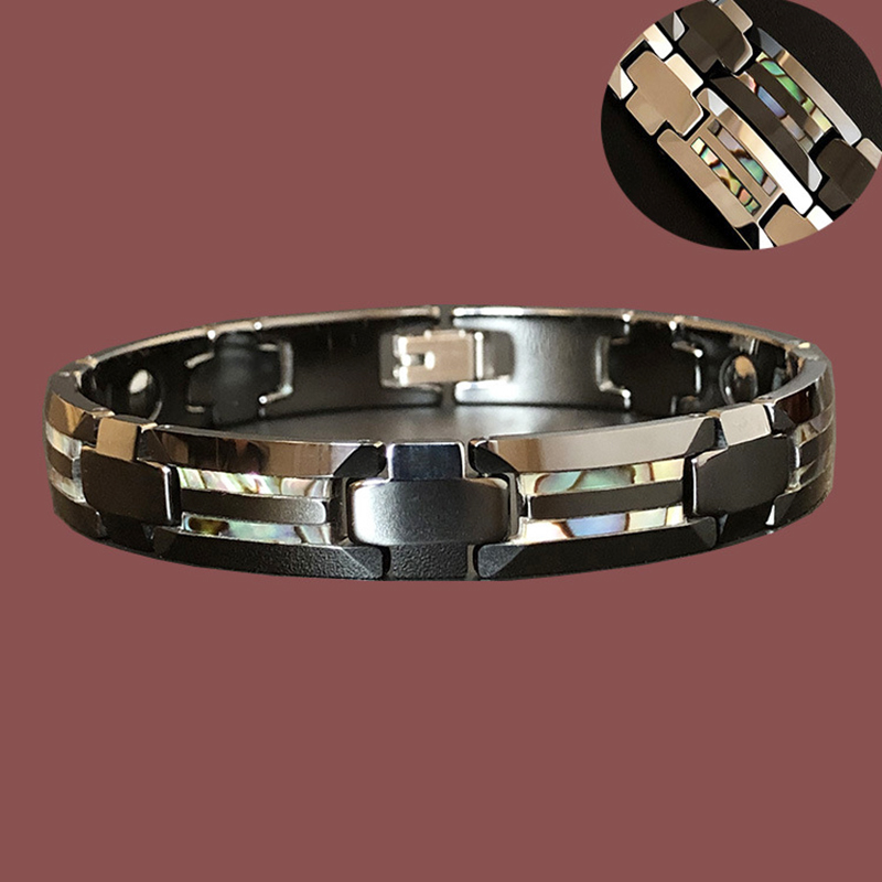 Ceramic Link Bracelet - 10mm Havey Punk Siyah Seramik Bilezik