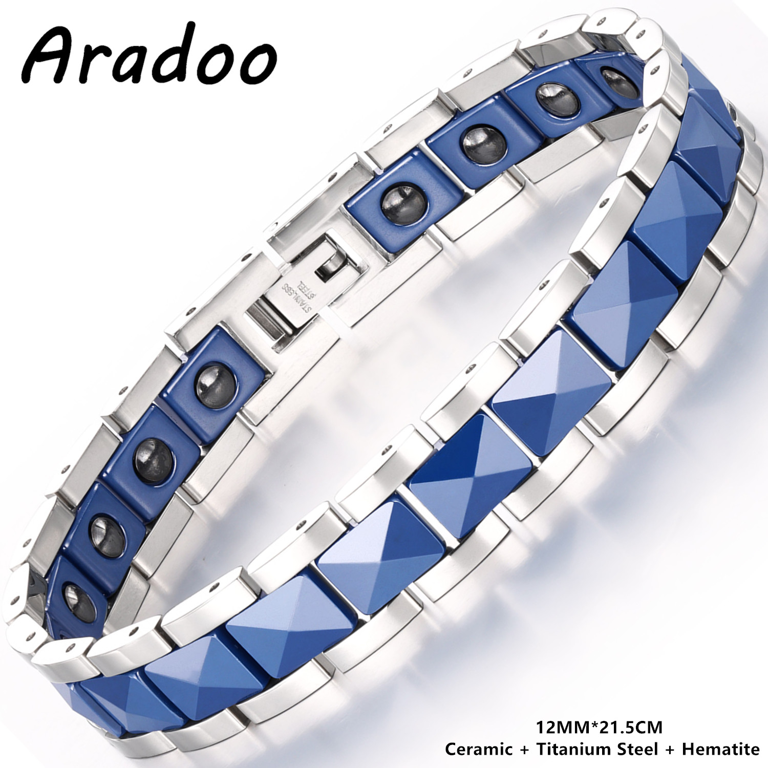 Ceramic Link Bracelet - ARADOO Premium Seramik Titanyum Çelik Bilezik