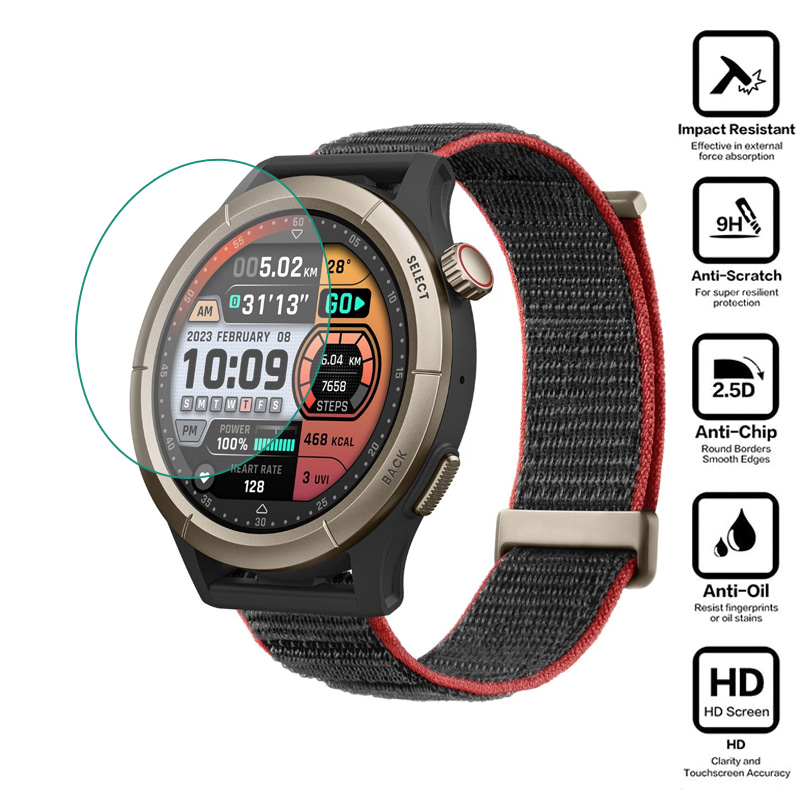 Amazfit Smartwatch Accessories - Sert cam Smartwatch için HD temizle