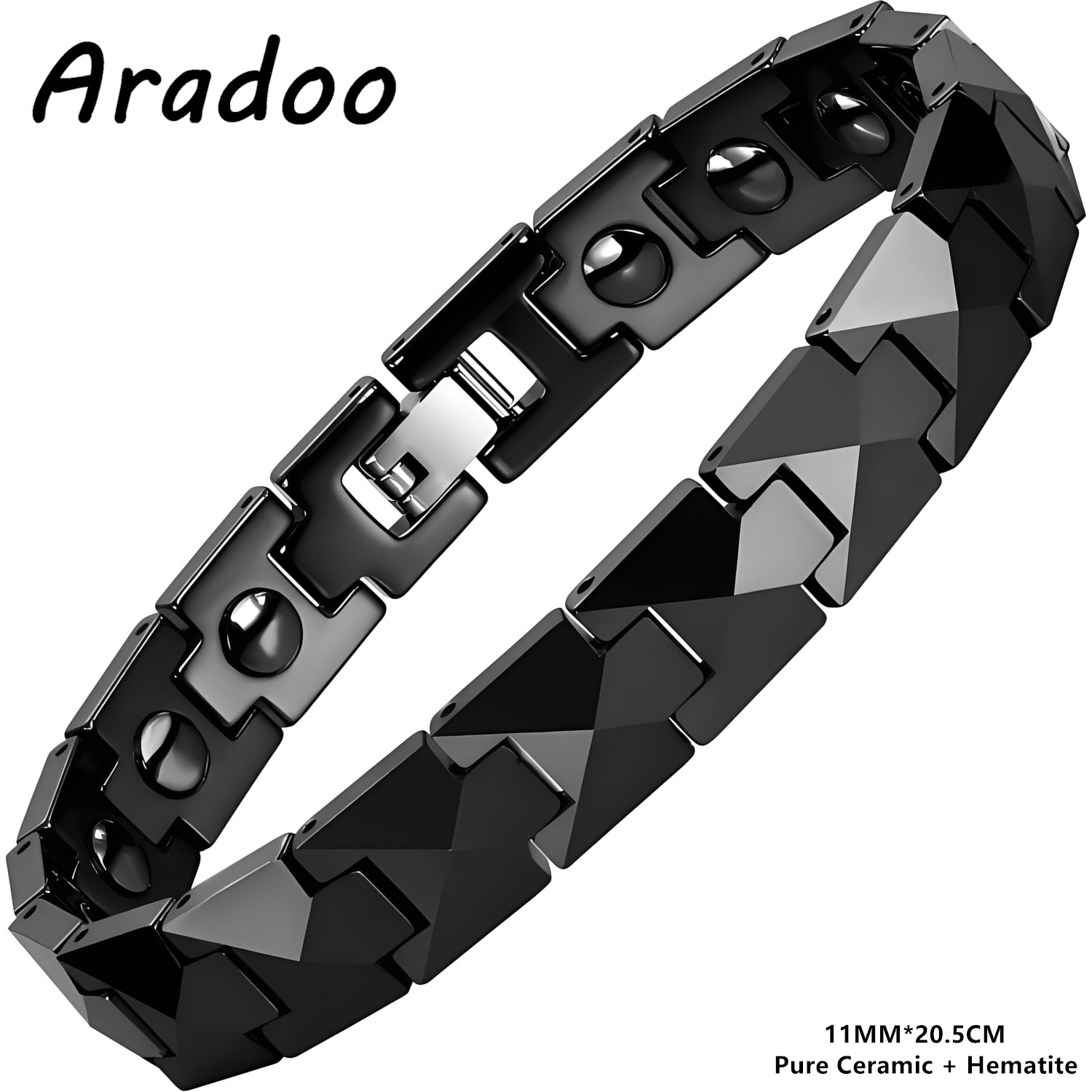 Ceramic Link Bracelet - ARADOO Premium Seramik Bilezik Piramit şeklinde