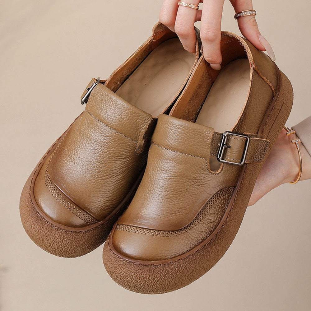 Leather Classic Strap - Kadınlar İçin Günlük Tek Ayakkabılar İlkbahar