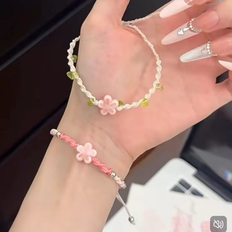 Ceramic Link Bracelet - El yapımı Dokuma Seramik Boncuk Şanslı