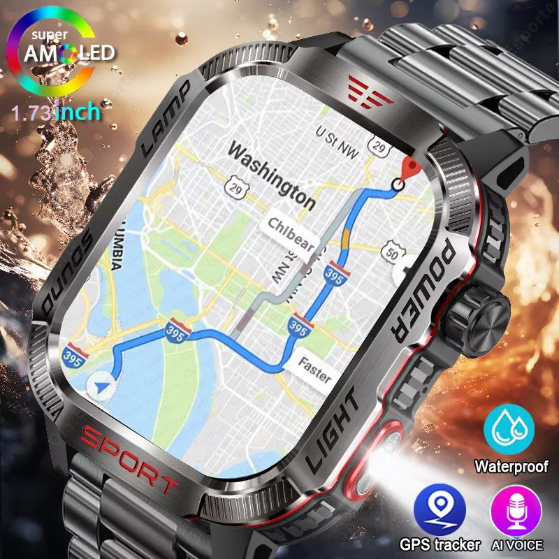 Smartwatch X12 - Yeni Askeri GPS akıllı saat Erkekler