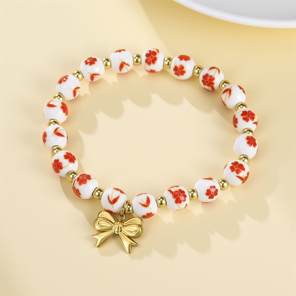 Ceramic Link Bracelet - Kadınlar için renkli seramik boncuklu bilezikler