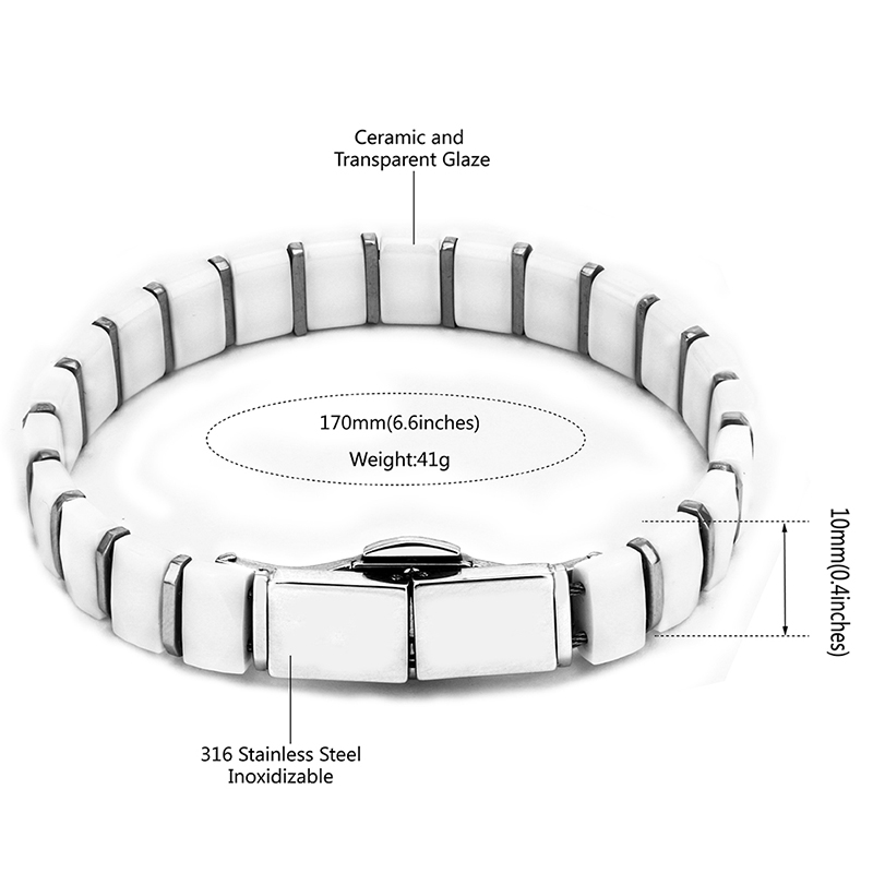 Beyaz siyah erkekler sağlık bi - Ceramic Link Bracelet incelemesi ve fiyatı