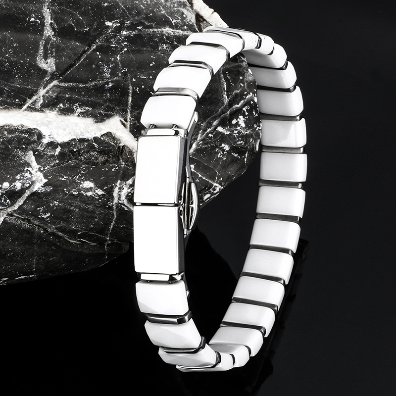 Beyaz siyah erkekler sağlık bi - Ceramic Link Bracelet incelemesi ve fiyatı